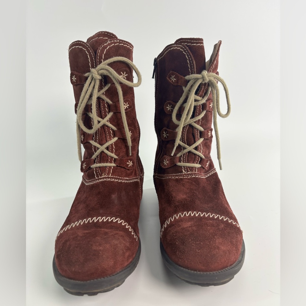 Josef Seibel Palima lace up low heel suede boots 
Size EU 39 US 8.5 red - Picture 7 of 13